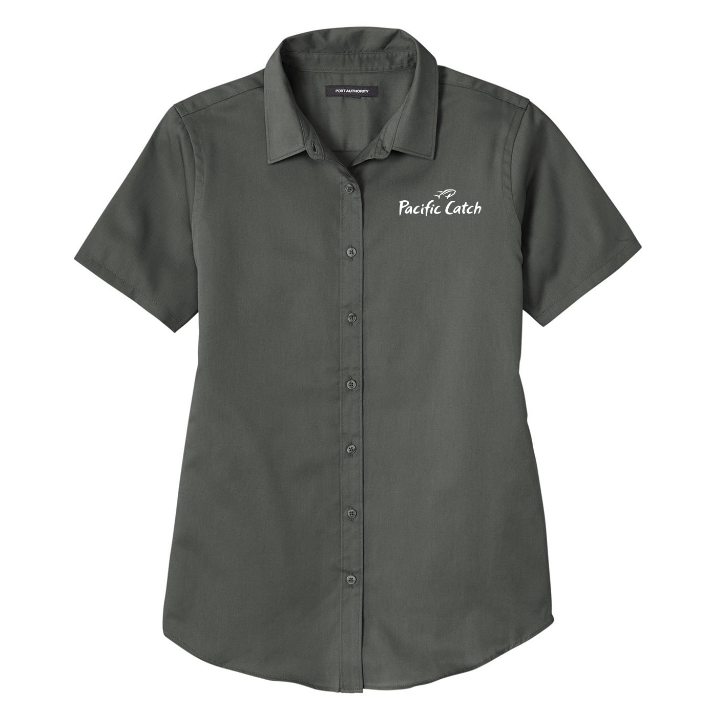 Women's Pacific Catch Short Sleeve Button Down Twill Shirt - Storm Grey