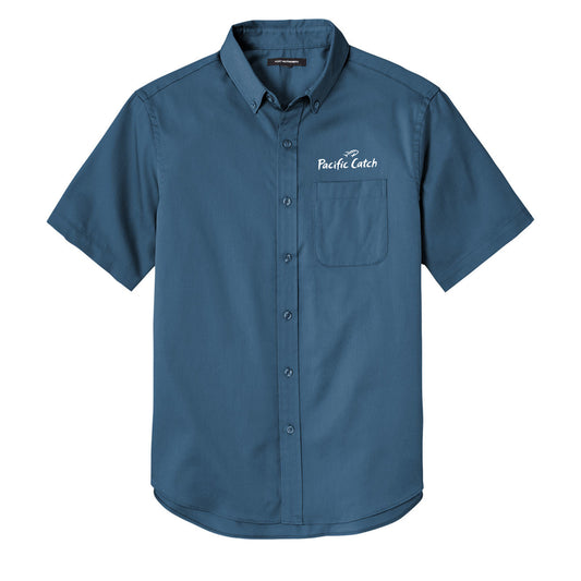 Men's Pacific Catch Short Sleeve Button Down Twill Shirt - Regatta Blue