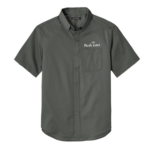 Men's Pacific Catch Short Sleeve Button Down Twill Shirt - Storm Grey