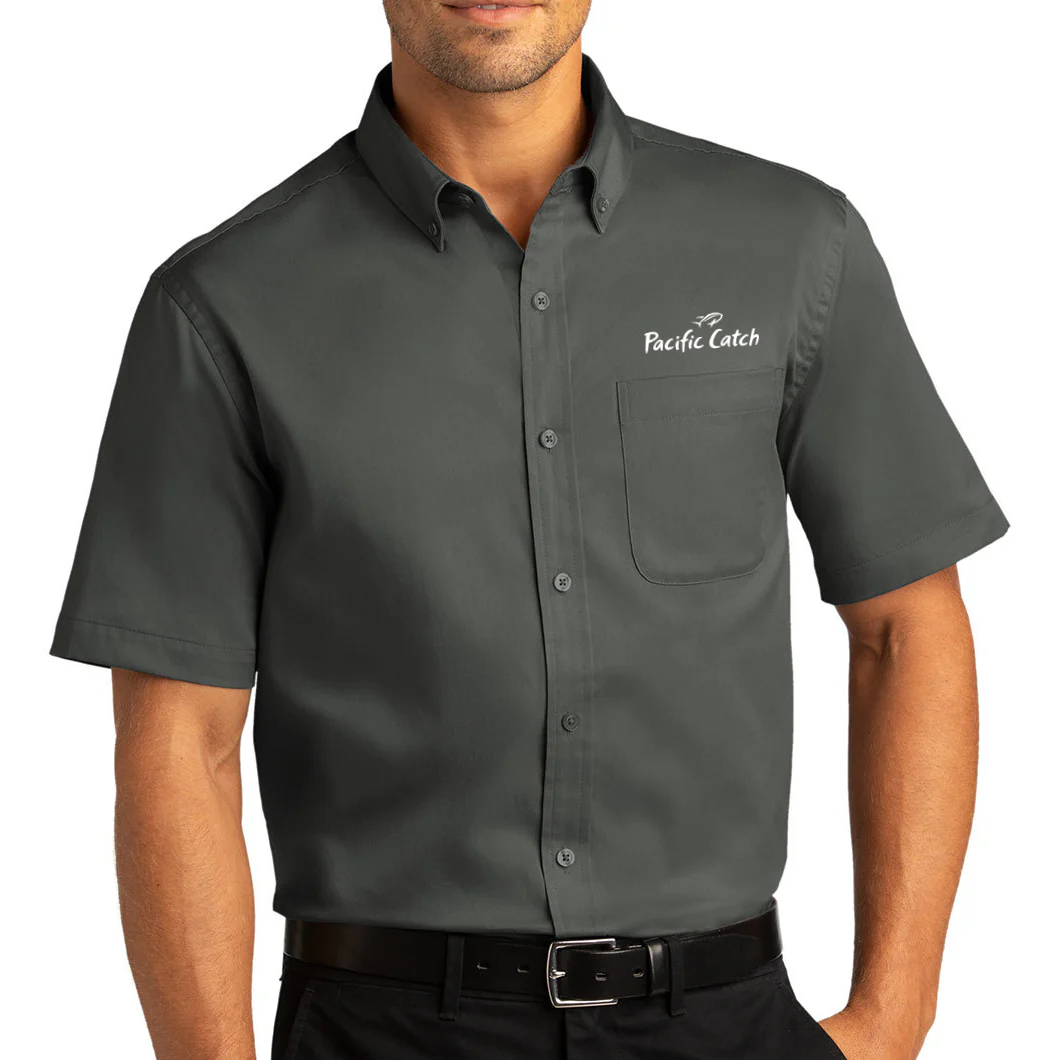 Men's Pacific Catch Short Sleeve Button Down Twill Shirt - Regatta Blue