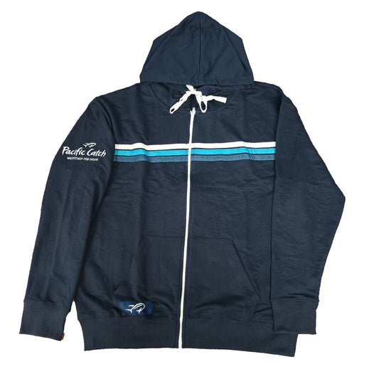 Pacific Catch Striped Hoodie - Blue