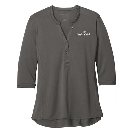 Women's Pacific Catch Henley - Sterling Grey