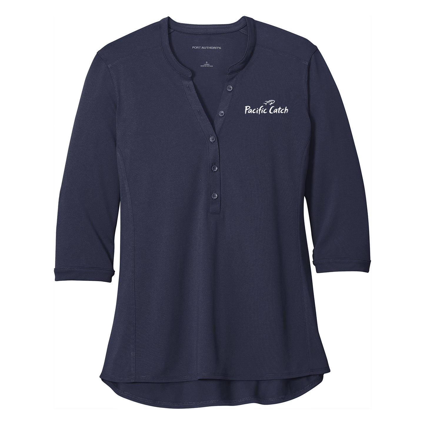 Women's Pacific Catch Henley - True Navy