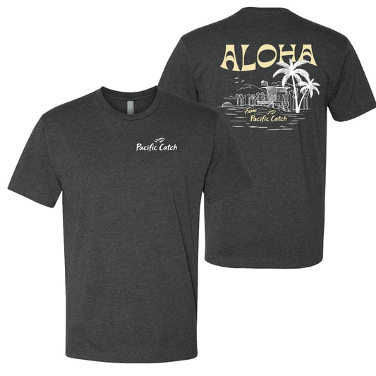Unisex Pacific Catch Aloha From Tee - Charcoal