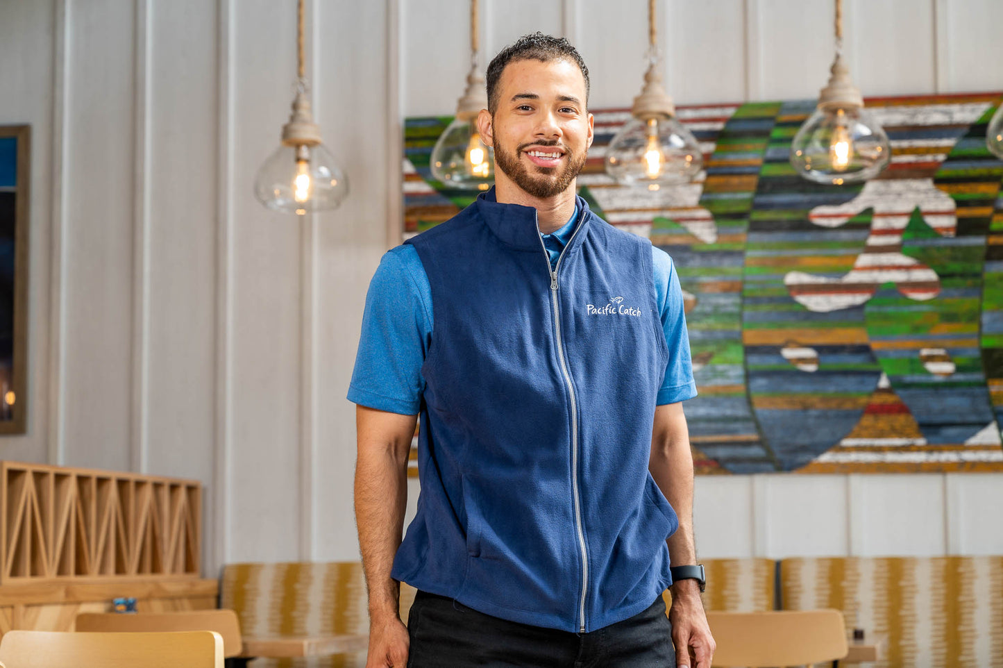Men's Pacific Catch Fleece Vest - True Navy