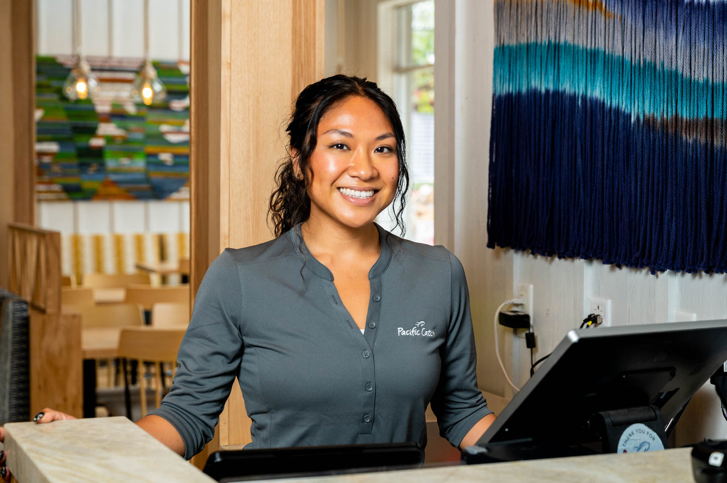 Women's Pacific Catch Henley - True Navy