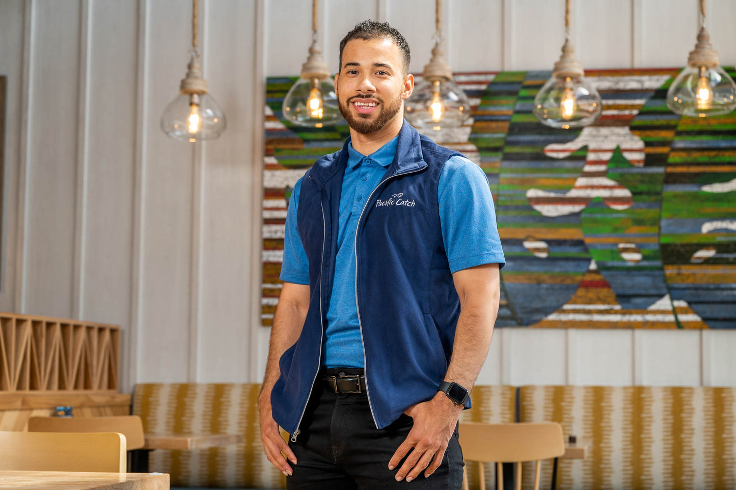 Men's Pacific Catch Fleece Vest - True Navy